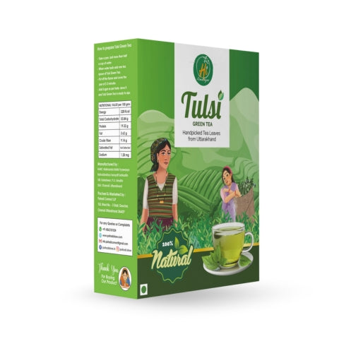 Loose leaves of Tulsi Green Tea from Badrinath