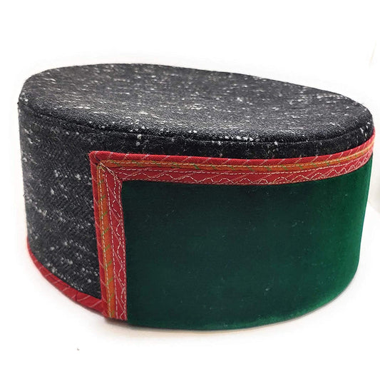 kinnouri Green Woolen Cap - Traditional Pahadi Topi