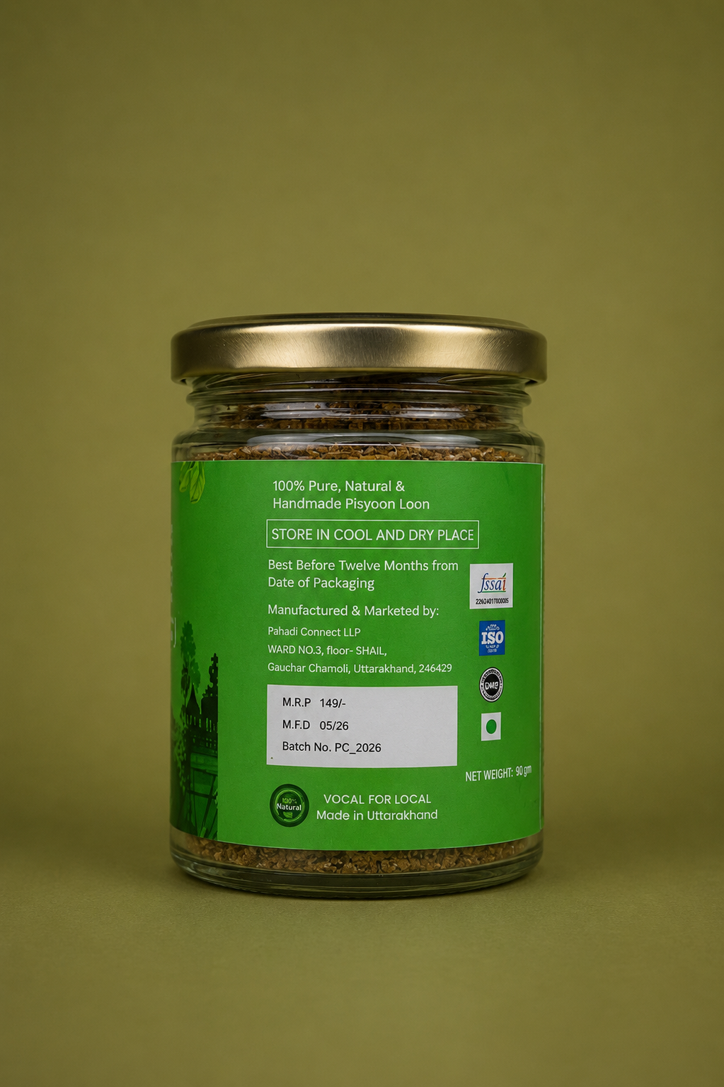 Pahadi Hara Namak (Pisyoon Loon) | Traditional Himalayan Green Salt | Handmade Uttarakhand Spice Blend