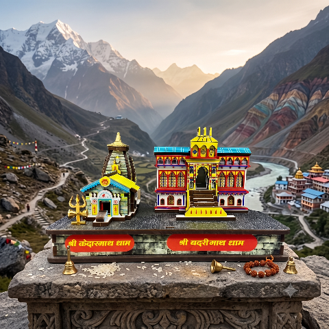 3D Model Of Badri Kedar-Coloured