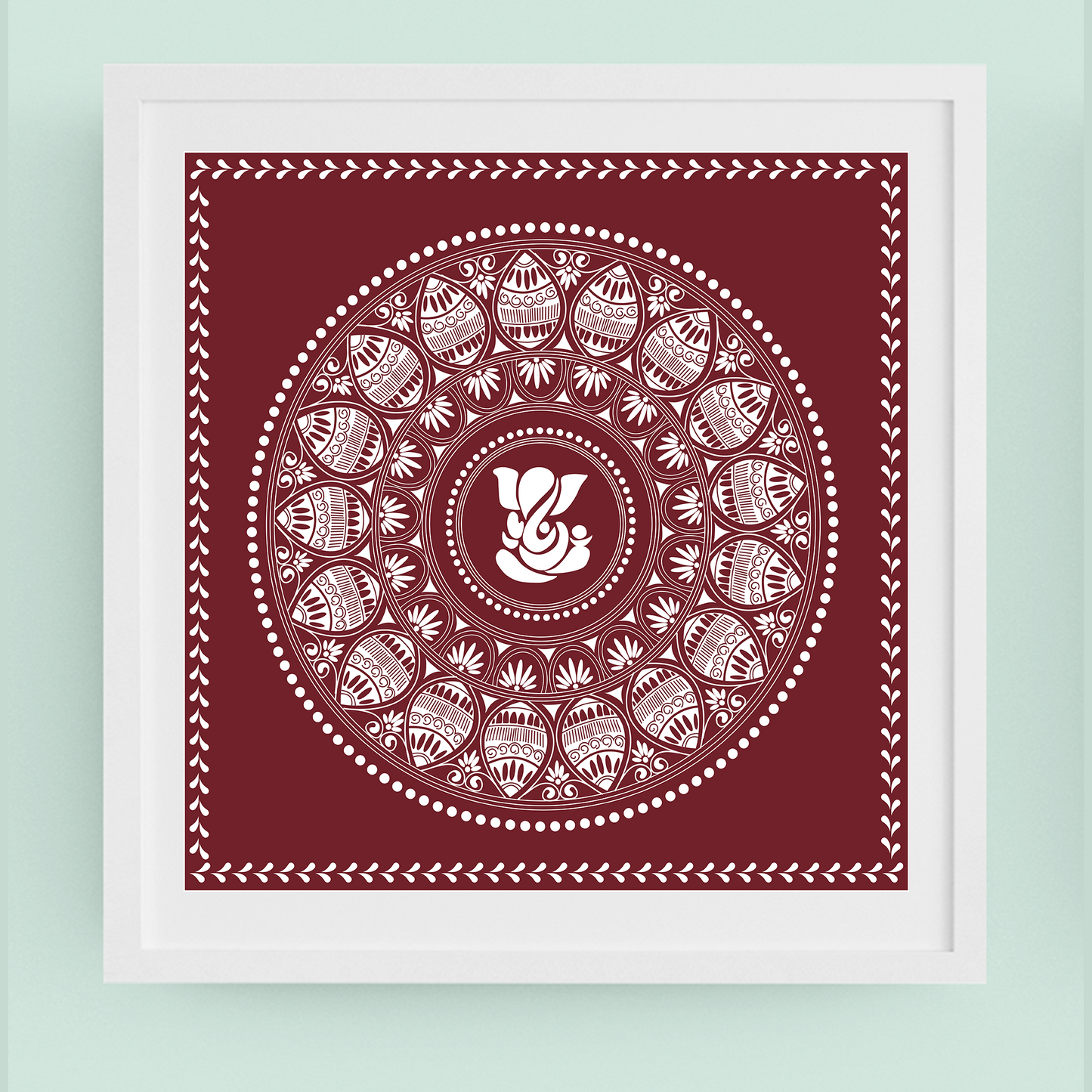 Lord Ganesh Aipan Frame