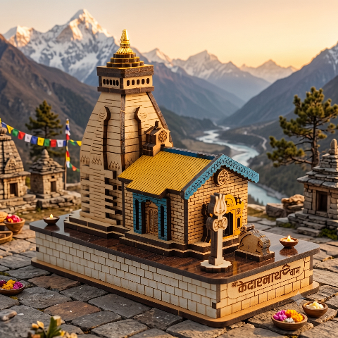 3D Model of Kedarnath Temple Medium Size