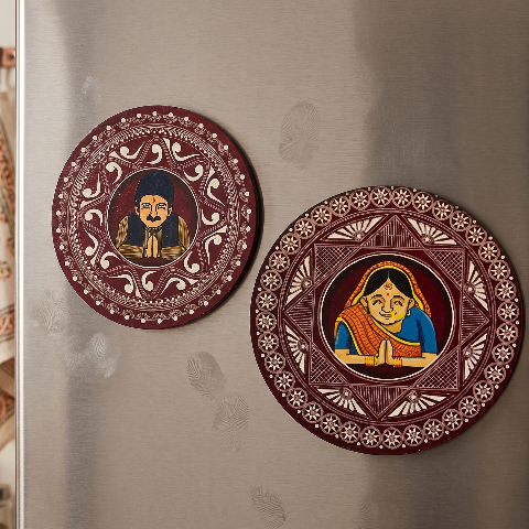 Pahadi Fridge Magnet - Aipan Design