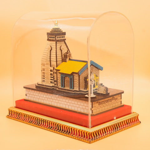 Wooden Kedarnath Temple with Acrylic Box