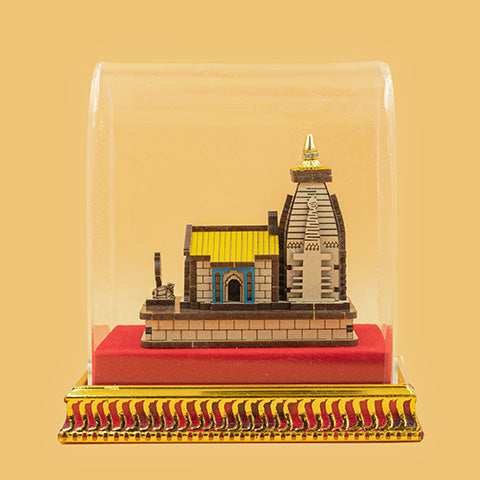 Wooden Kedarnath Temple with Acrylic Box