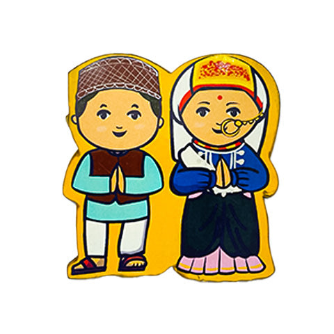 Pahadi Fridge Magnet - Pahadi Couple