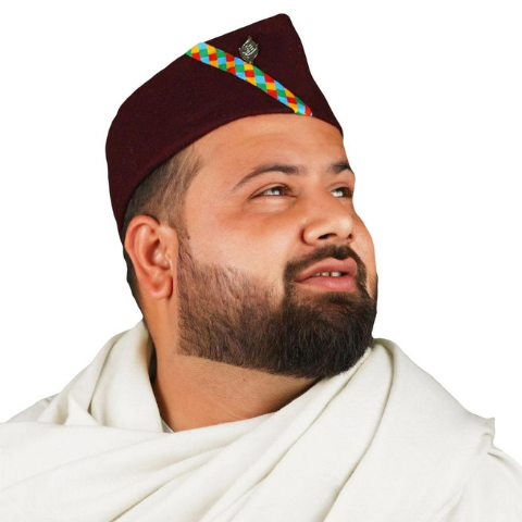 Pahadi Topi - Maroon Woolen