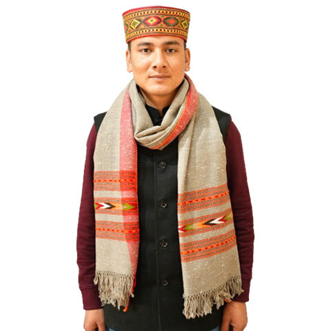 Himachali Grey Woolen Unsiex Stole